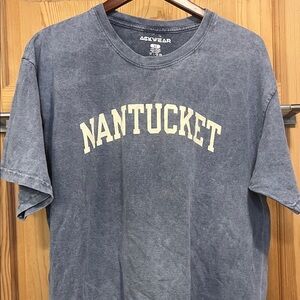 Gray Distressed  Washed Nantucket T-Shirt Sz XL